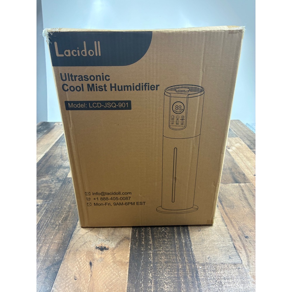 Lacidoll Ultrasonic Cool Mist Humidifier Top-Fill LCD-JSQ-901 Quiet Night Light